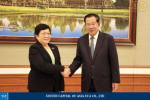 សម្ដេចតេជោ ហ៊ុន សែន ស្វាគមន៍លោកជំទាវ  Maria Fernanda Lay ប្រធានរដ្ឋសភានៃសាធារណរដ្ឋប្រជាធិបតេយ្យទីម័រឡេស្តេ ចូលជួបសម្តែងការគួរសម